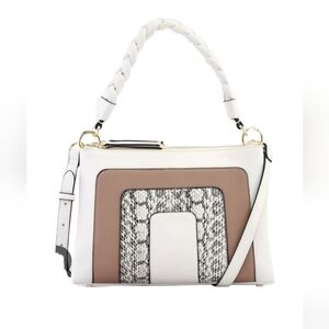 Alfani faux leather twisted handle convertible bag NWT